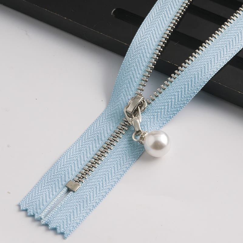 Silver reversible double sided zipper for jackets