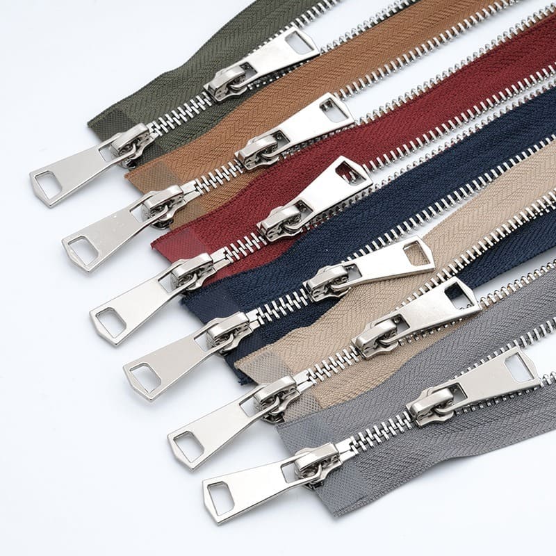 two way open end brass metal zipper