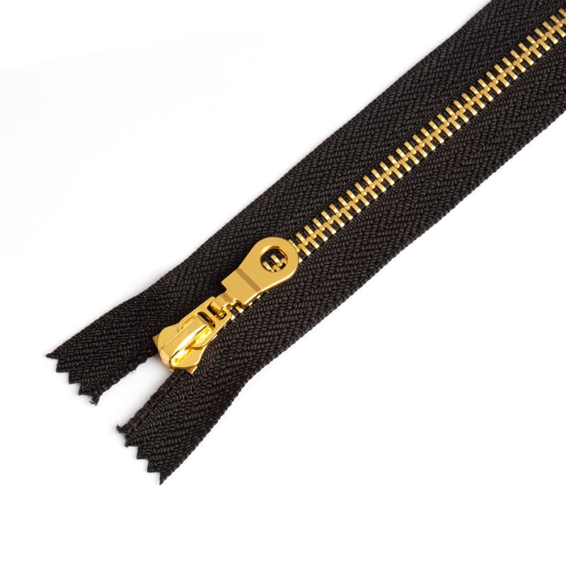 gold closed-end zipper for sweater